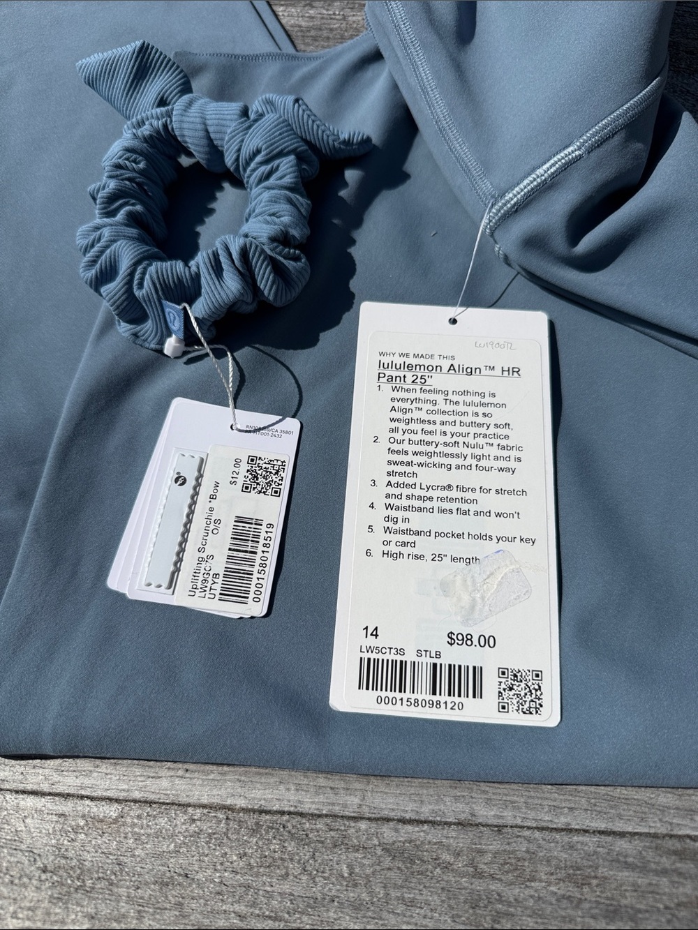 Lululemon BUNDLE Align HR 25" Leggings Steel Blue SIZE 14 ➕ Scrunchie NWT 💙 - Picture 2 of 5
